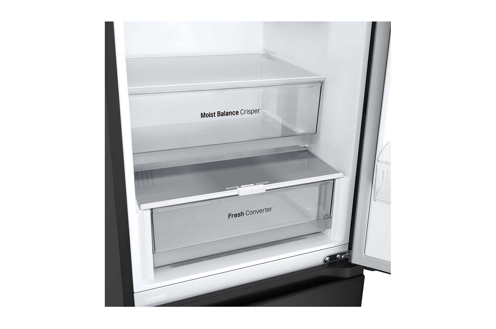 Left side view door open with food