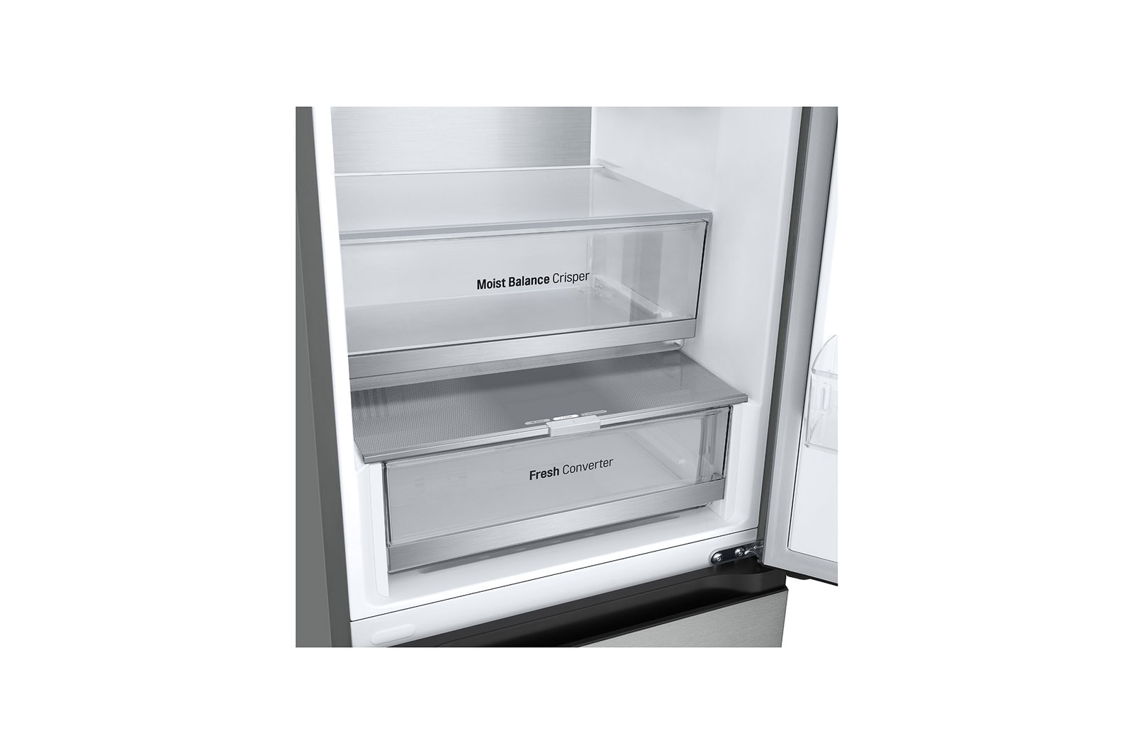 Bottom freezer without food