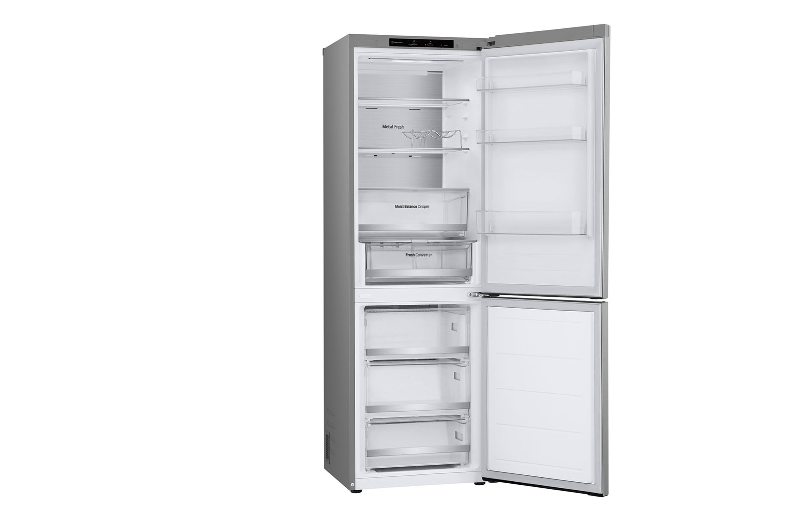 Left side view door open with food