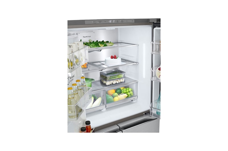 detailed view with food stored