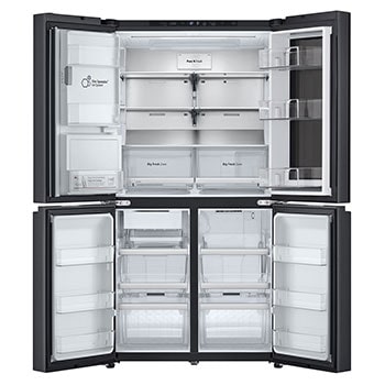 Top doors open with food stored