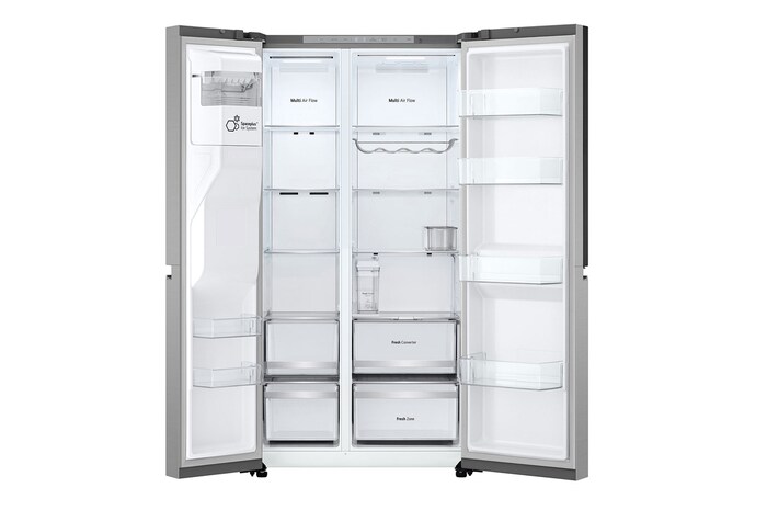 LG Side-by-Side Kühlschrank mit Door-in-Door® (EEK D, 628L, 179 cm hoch ) mit Eis-, Crushed Ice- und Wasserspender, internem Wassertank | GSJE81PYBD, GSJE81PYBD