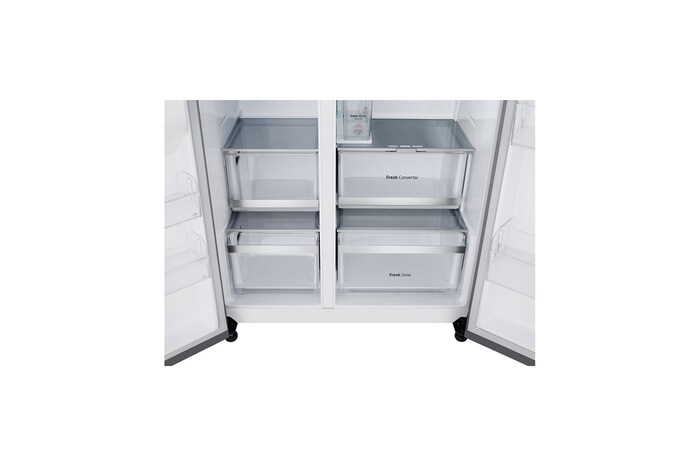LG Side-by-Side Kühlschrank mit Door-in-Door® (EEK D, 628L, 179 cm hoch ) mit Eis-, Crushed Ice- und Wasserspender, internem Wassertank | GSJE81PYBD, GSJE81PYBD