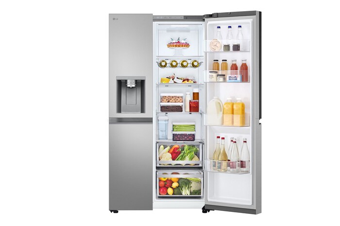 LG Side-by-Side Kühlschrank mit Door-in-Door® (EEK D, 628L, 179 cm hoch ) mit Eis-, Crushed Ice- und Wasserspender, internem Wassertank | GSJE81PYBD, GSJE81PYBD