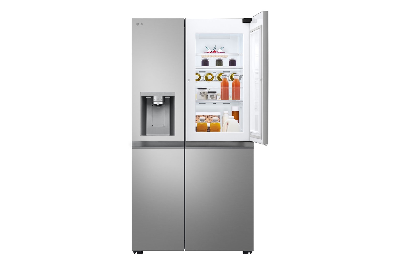 LG Side-by-Side Kühlschrank mit Door-in-Door® (EEK D, 628L, 179 cm hoch ) mit Eis-, Crushed Ice- und Wasserspender, internem Wassertank | GSJE81PYBD, GSJE81PYBD