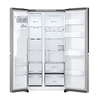 LG Side-by-Side Kühlschrank mit Door-in-Door® (EEK D, 628L, 179 cm hoch ) mit Eis-, Crushed Ice- und Wasserspender, internem Wassertank | GSJE81PYBD, GSJE81PYBD