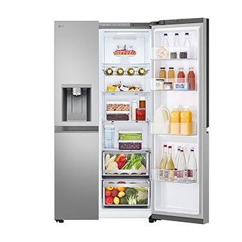 LG Side-by-Side Kühlschrank mit Door-in-Door® (EEK D, 628L, 179 cm hoch ) mit Eis-, Crushed Ice- und Wasserspender, internem Wassertank | GSJE81PYBD, GSJE81PYBD
