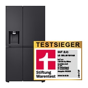 Vorderseite von Side-by-Side Kühlschrank  (EEK B, 623L, 179cm hoch) mit Eis-, Crushed Ice- und Wasserspender & internem Wassertank | GSLE91EVAB GSLE91EVAB