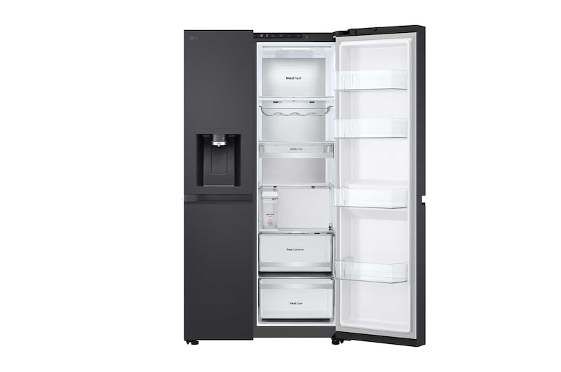 LG Side-by-Side Kühlschrank  (B, 623L, 179cm hoch) mit Eis-, Crushed Ice- und Wasserspender & internem Wassertank | GSLE91EVAB, GSLE91EVAB