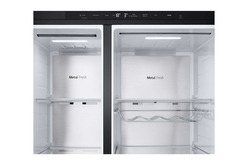 LG Side-by-Side Kühlschrank  (B, 623L, 179cm hoch) mit Eis-, Crushed Ice- und Wasserspender & internem Wassertank | GSLE91EVAB, GSLE91EVAB