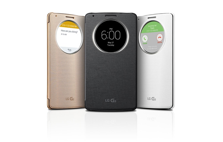 Vorderseite von QuickCircle™ Case – Schutzhülle für LG G3 ermöglicht kabelloses Laden CCF-340G