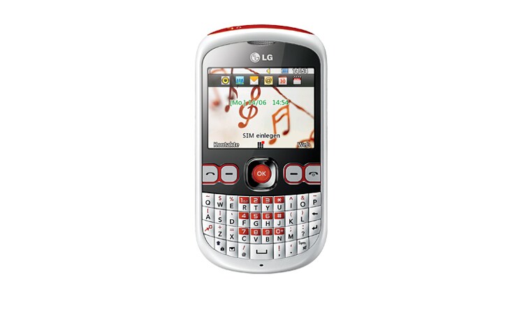 Vorderseite von Kompaktes Multimedia Handy mit kostenlosem Consumer Push E-Mail-Dienst, vollwertiger QWERTZ Tastatur und integrierten Social Network Diensten C300 TOWN