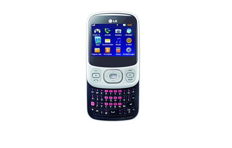 LG Slider Handy mit hochauflösendem 6,1 cm (2,4“) Display, vollwertiger QWERTZ-Tastatur und integrierter 2 Megapixel Kamera, C320 TOWN