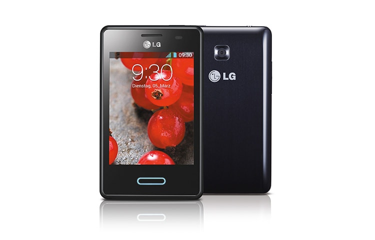 LG Android-Smartphone mit 8,1 cm (3,2 Zoll) IPS-Display, 1,0-GHz-Prozessor, 3-MP-Kamera und 1.540 mAh SiO+ Akku, E430 Optimus L3 II