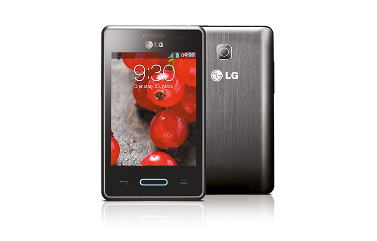LG Android-Smartphone mit 8,1 cm (3,2 Zoll) IPS-Display, 1,0-GHz-Prozessor, 3-MP-Kamera und 1.540 mAh SiO+ Akku, E430 Optimus L3 II