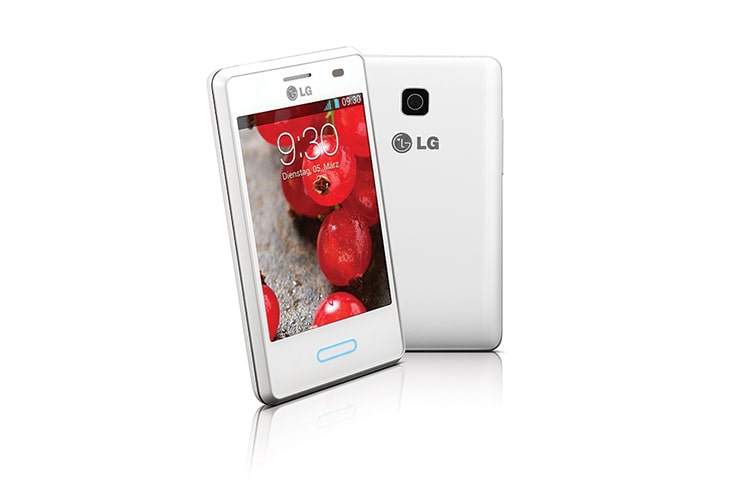 LG Android-Smartphone mit 8,1 cm (3,2 Zoll) IPS-Display, 1,0-GHz-Prozessor, 3-MP-Kamera und 1.540 mAh SiO+ Akku, E430 Optimus L3 II