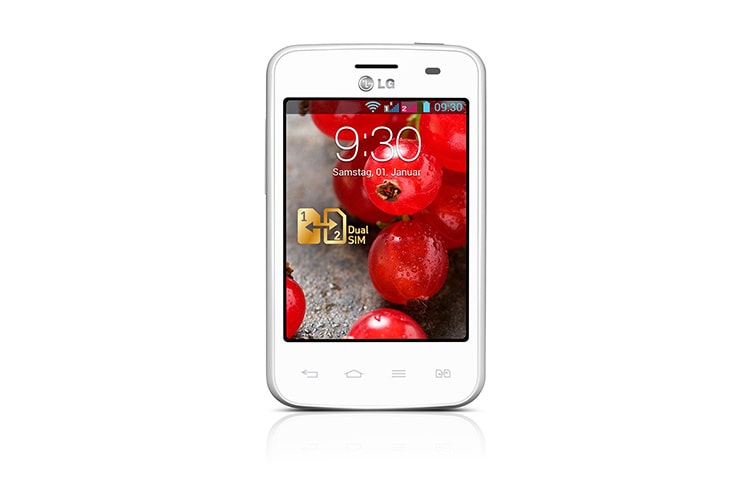 LG Android-Smartphone mit Dual SIM Slot, 8,1 cm (3,2 Zoll) IPS-Display und 1,0-Ghz-Prozessor, E435 Optimus L3 II Dual
