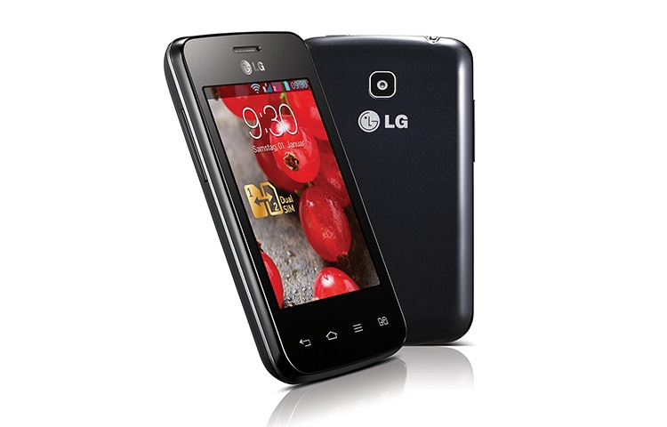 LG Android-Smartphone mit Dual SIM Slot, 8,1 cm (3,2 Zoll) IPS-Display und 1,0-Ghz-Prozessor, E435 Optimus L3 II Dual