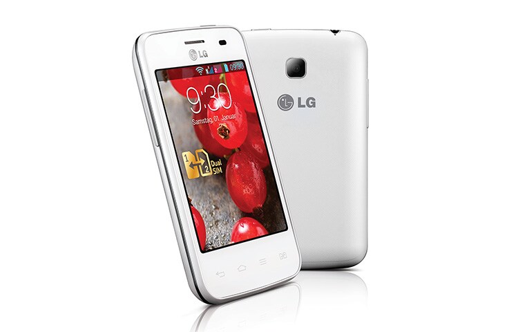 LG Android-Smartphone mit Dual SIM Slot, 8,1 cm (3,2 Zoll) IPS-Display und 1,0-Ghz-Prozessor, E435 Optimus L3 II Dual
