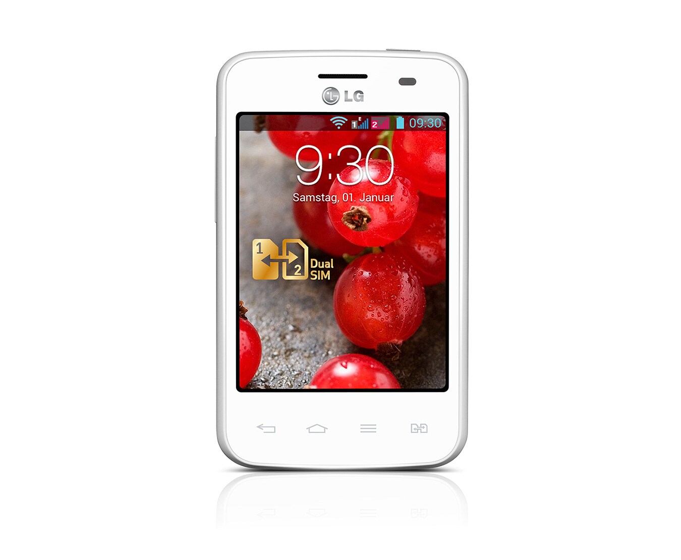 LG Android-Smartphone mit Dual SIM Slot, 8,1 cm (3,2 Zoll) IPS-Display und 1,0-Ghz-Prozessor, E435 Optimus L3 II Dual