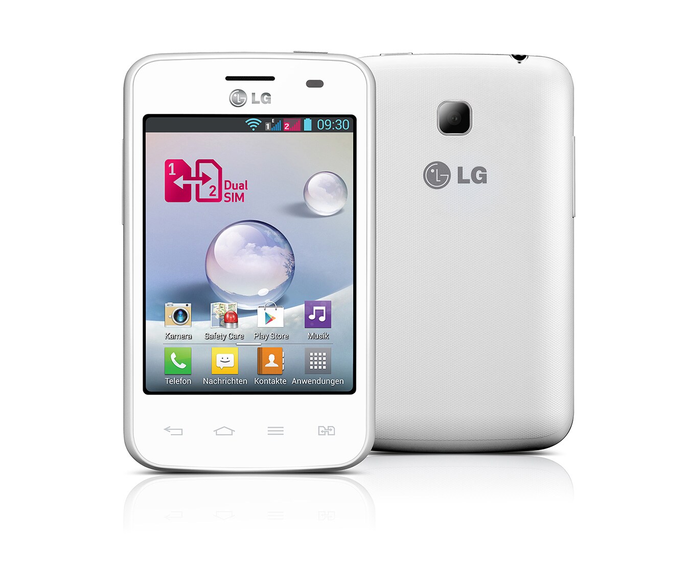LG Android-Smartphone mit Dual SIM Slot, 8,1 cm (3,2 Zoll) IPS-Display und 1,0-Ghz-Prozessor, E435 Optimus L3 II Dual