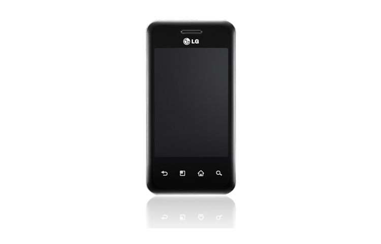 Vorderseite von Android Smartphone mit 8,1 cm Touchscreen, DLNA und USB-Tethering E720 OPTIMUS CHIC