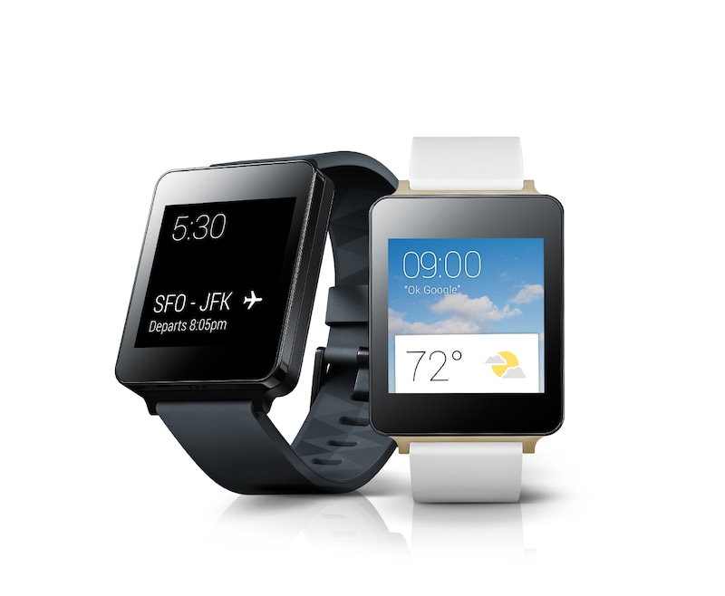 LG Smartwatch mit Betriebssystem Android Wear, 1,2-GHz-Prozessor, 400-mAh-Akku und 4 GB Speicher, G Watch
