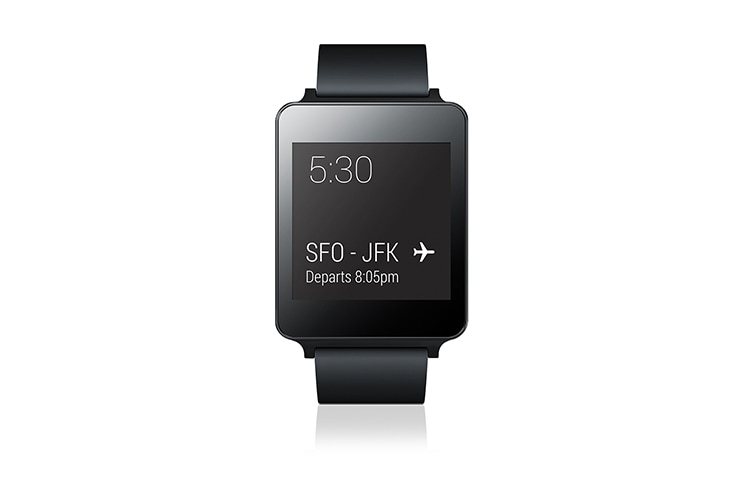 LG Smartwatch mit Betriebssystem Android Wear, 1,2-GHz-Prozessor, 400-mAh-Akku und 4 GB Speicher, G Watch
