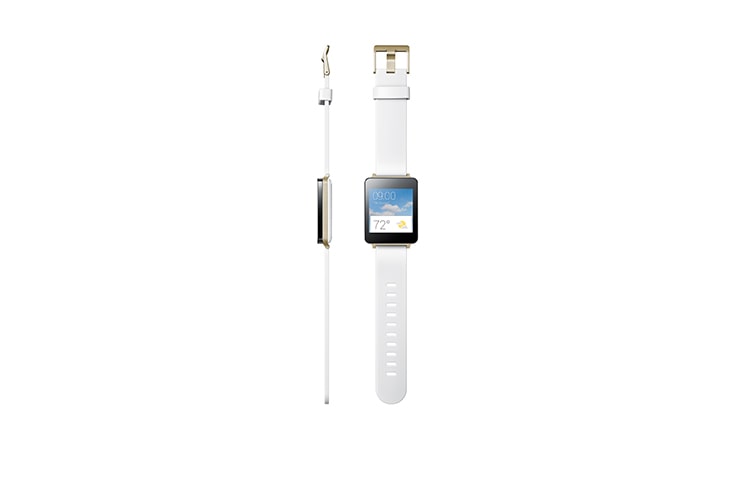 LG Smartwatch mit Betriebssystem Android Wear, 1,2-GHz-Prozessor, 400-mAh-Akku und 4 GB Speicher, G Watch
