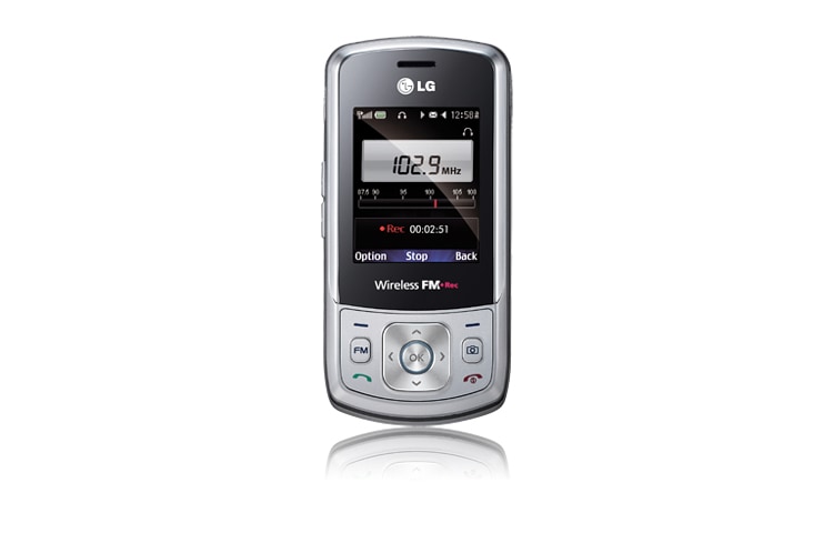 Vorderseite von LG Multimedia-Handy mit großem LCD Display – besonders überzeugend durch seine einfache Menüführung GB230