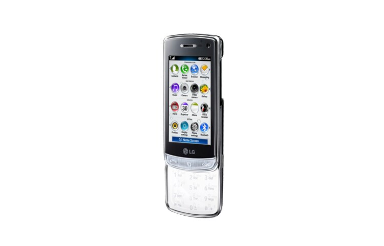 LG Silbernes Slider Handy mit Touchscreen und transparentem Touchpad, GD900