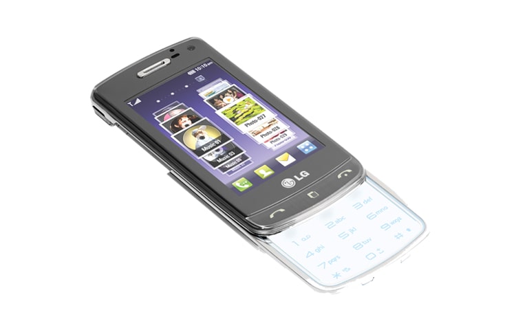 LG Silbernes Slider Handy mit Touchscreen und transparentem Touchpad, GD900