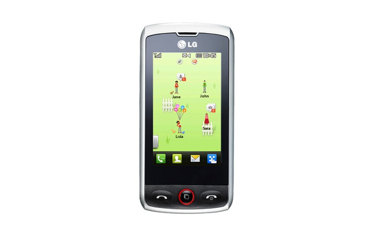 Vorderseite von Attraktiver Slider Handy mit QWERTZ-Tastatur und Touchscreen GW520