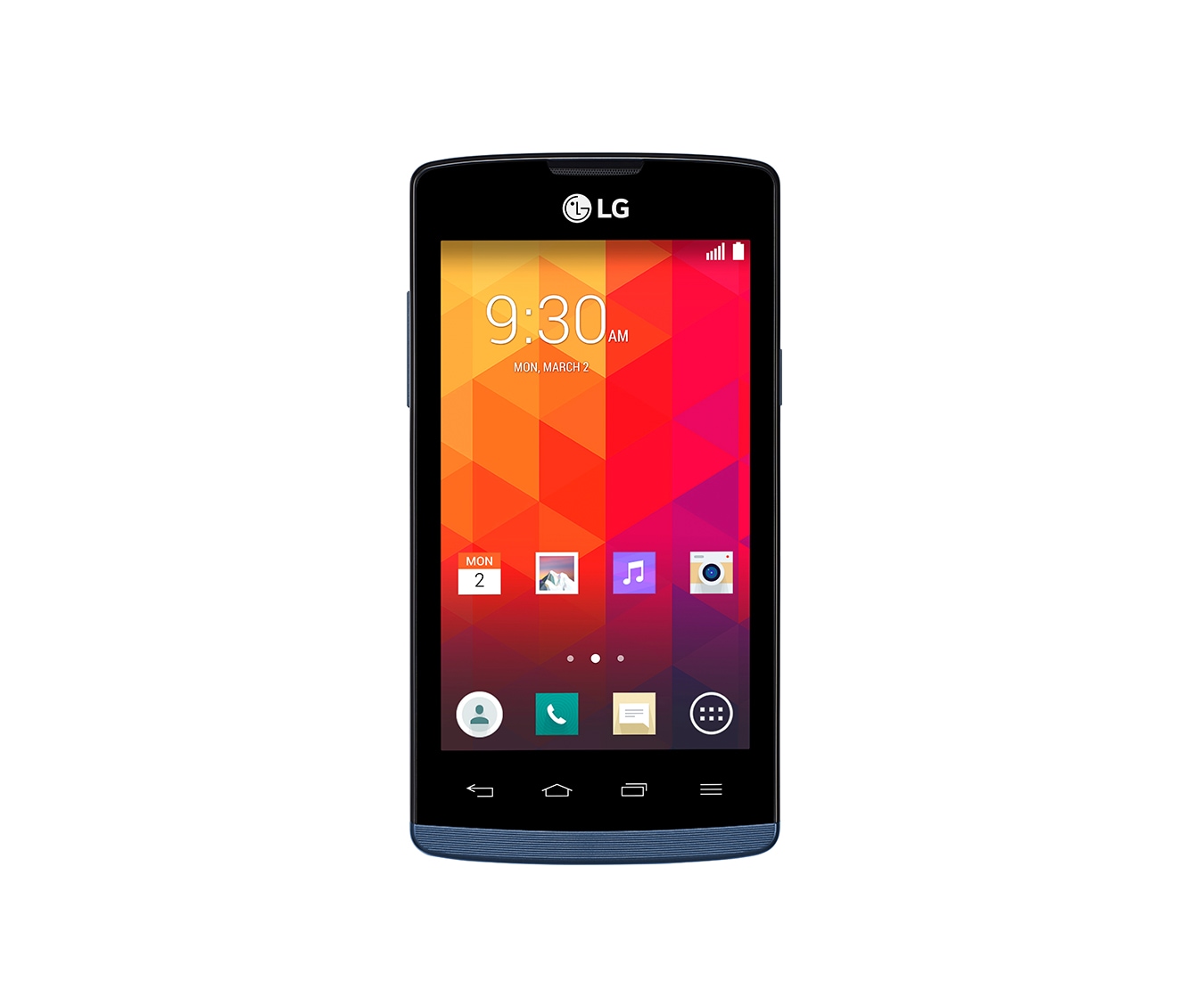 Vorderseite von Smartphone mit 10,2 cm (4 Zoll) IPS Display, 1,2-GHz-Dual-Core-Prozessor und 5 MP-Kamera Joy