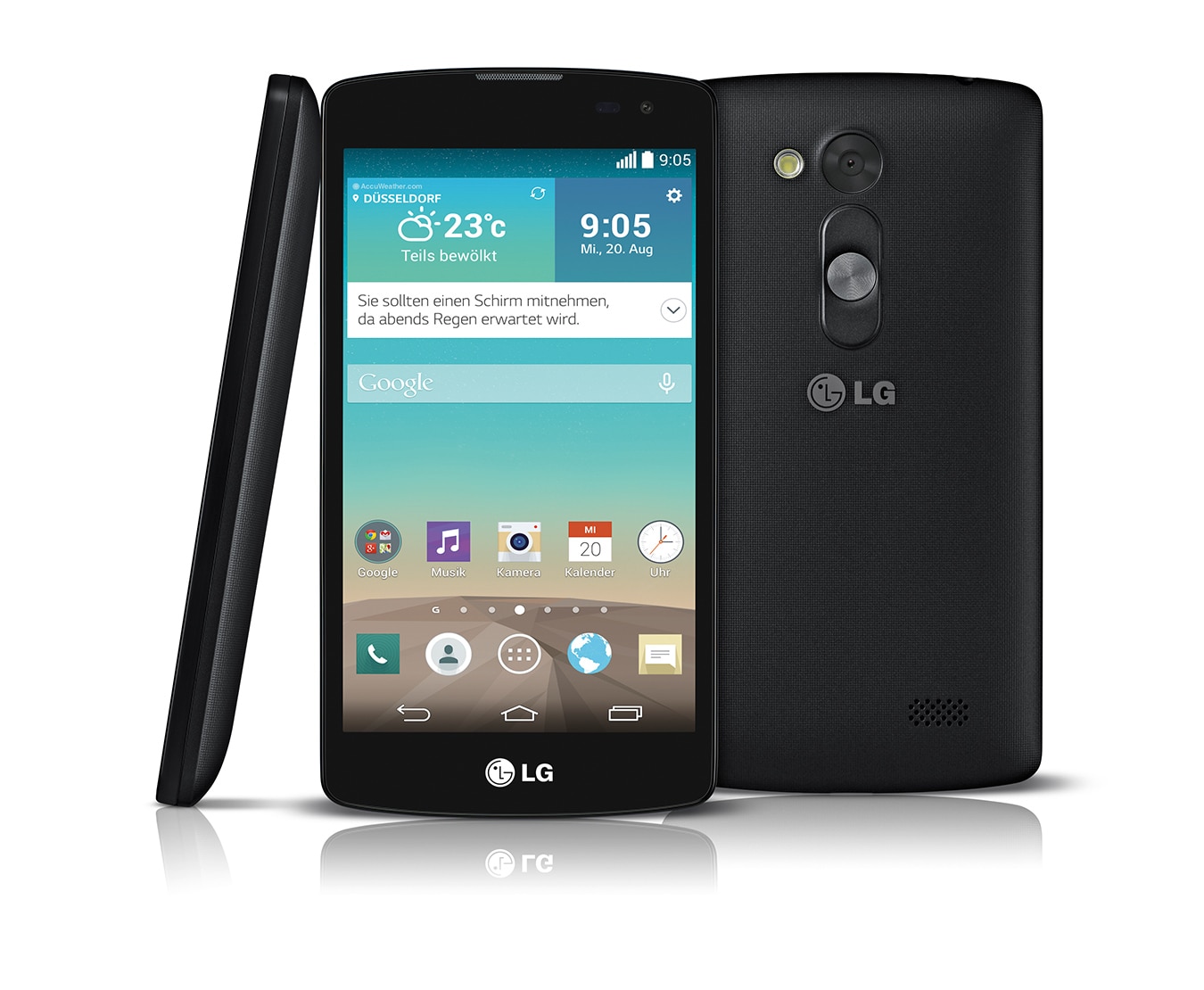 LG Design-Smartphone mit 1,2 GHz Quad-Core-Prozessor, 11,4 cm großem IPS-Display und Gesture Shot, L Fino