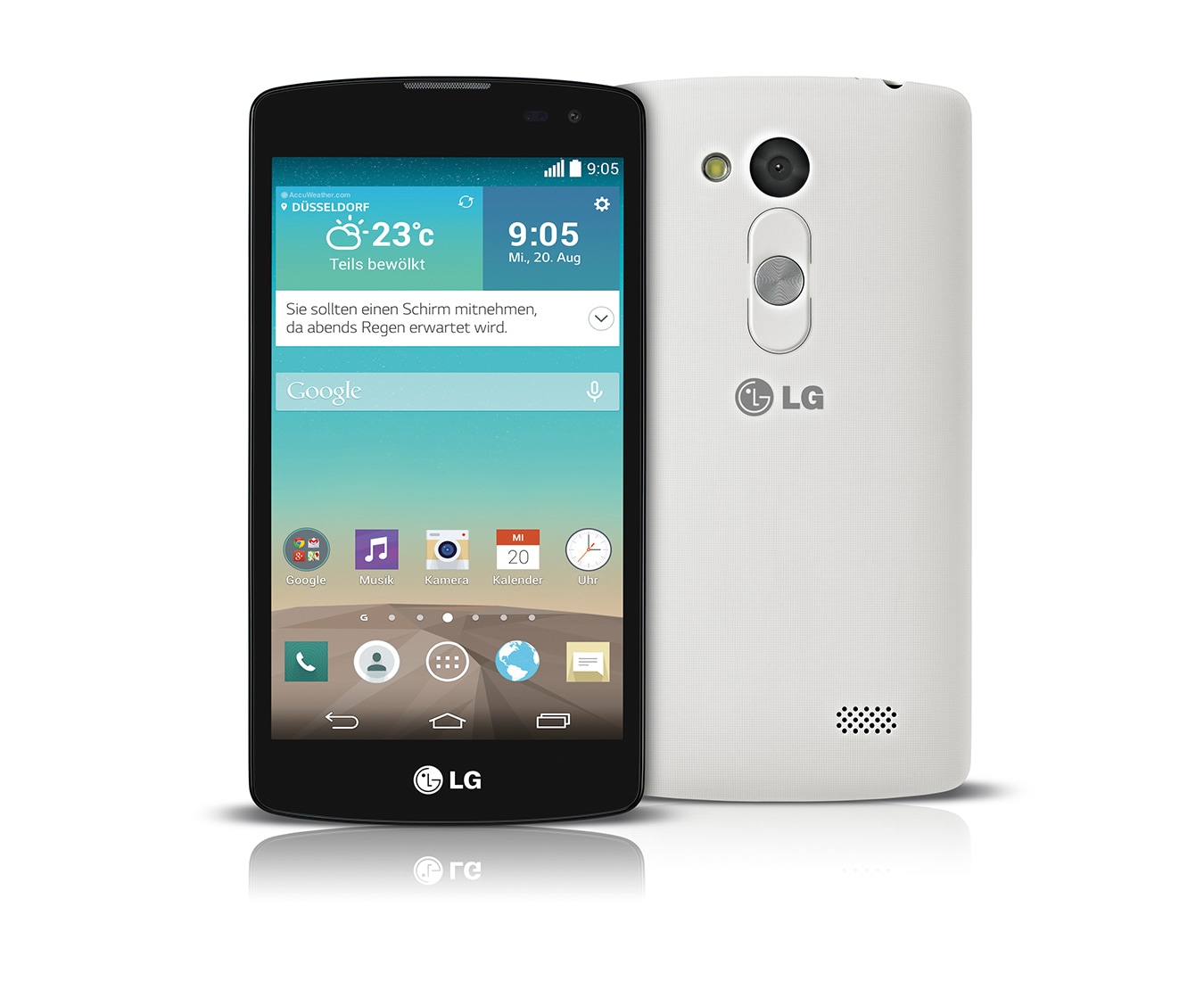 LG Design-Smartphone mit 1,2 GHz Quad-Core-Prozessor, 11,4 cm großem IPS-Display und Gesture Shot, L Fino