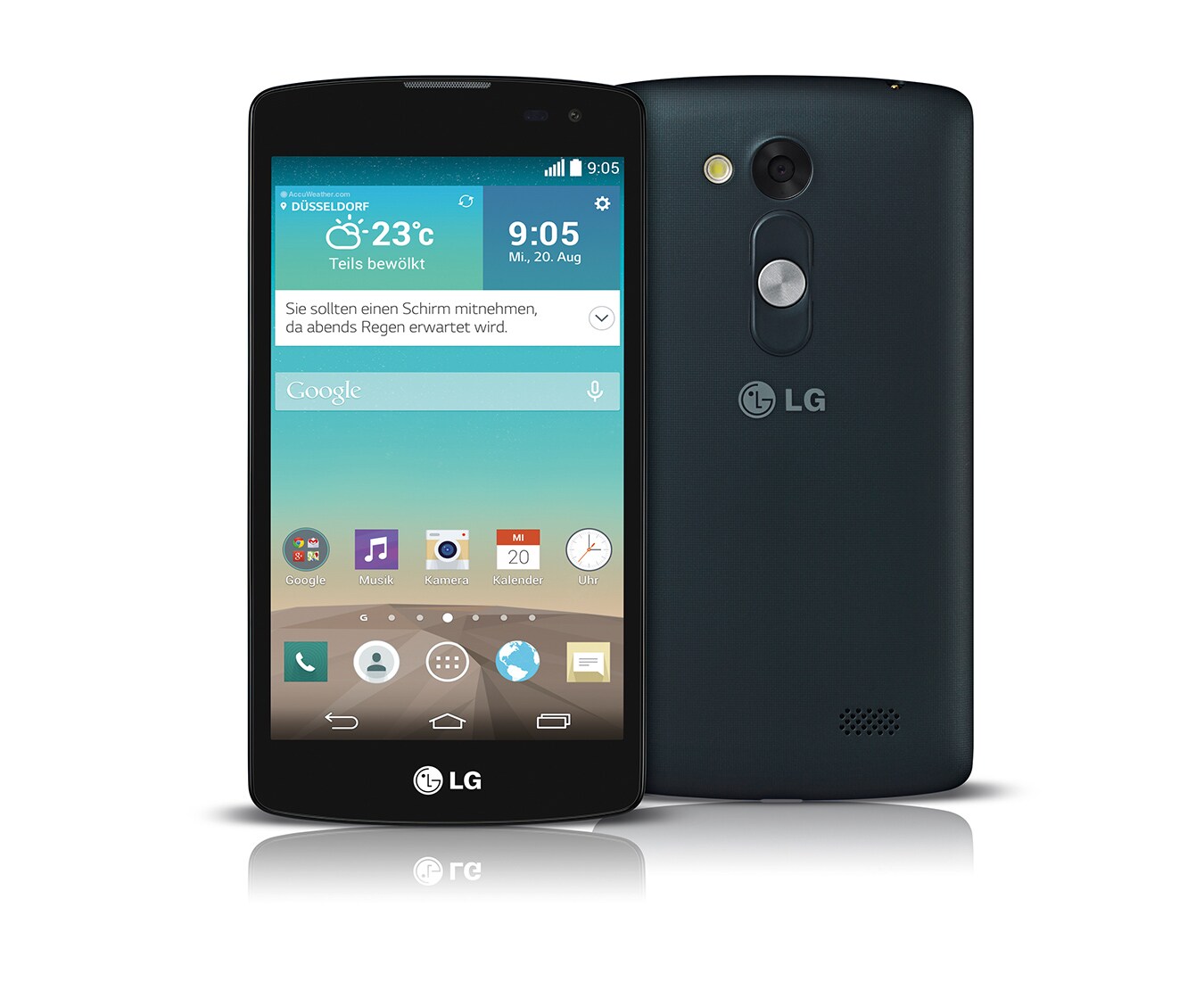 LG Design-Smartphone mit 1,2 GHz Quad-Core-Prozessor, 11,4 cm großem IPS-Display und Gesture Shot, L Fino