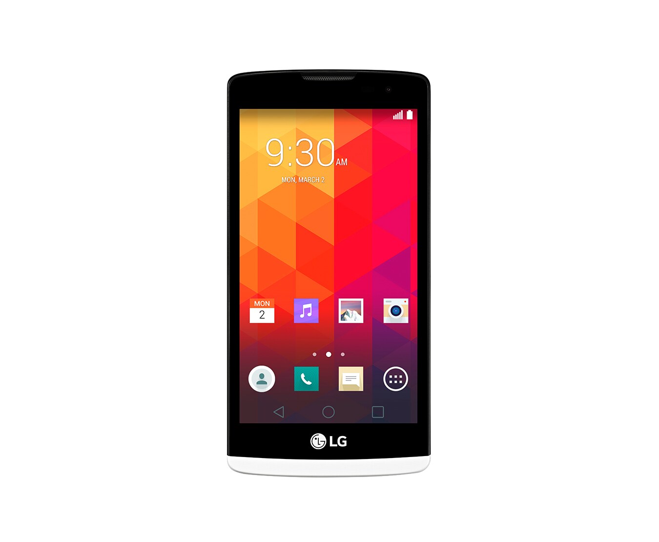 LG Design-Smartphone mit 11,4 cm (4,5 Zoll) Display, 1,3-GHz-Quad-Core-Prozessor und 5-MP-Kamera mit Selfie Cam-Funktion, Leon