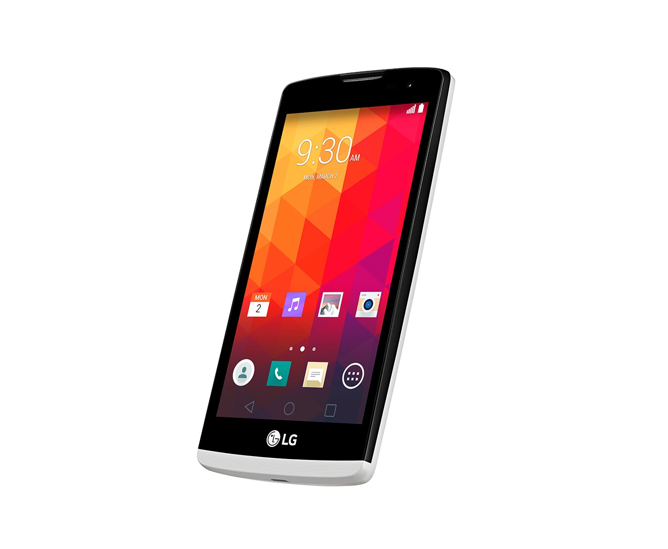 LG Design-Smartphone mit 11,4 cm (4,5 Zoll) Display, 1,3-GHz-Quad-Core-Prozessor und 5-MP-Kamera mit Selfie Cam-Funktion, Leon