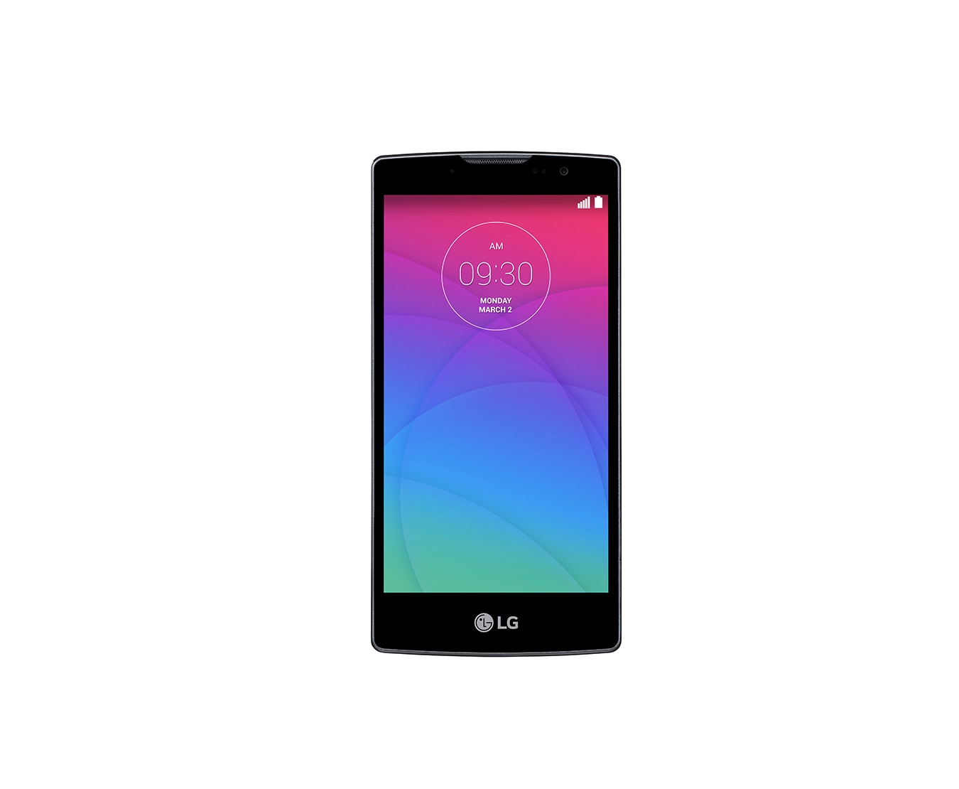 Vorderseite von Curved Design-Smartphone mit 11,9 cm (4,7 Zoll) HD-Display, 1,3 GHz Quad-Core-Prozessor und 5-MP-Kamera mit Selfie Cam-Funktion Spirit