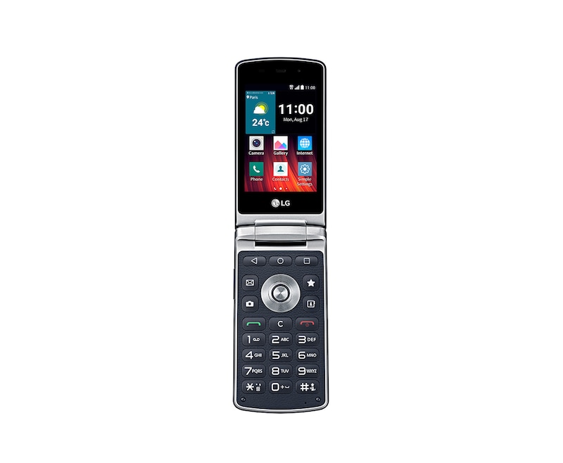 LG Klapp-Handy mit Android™ 5.1 Lollipop Betriebssystem, fünf Funktionstasten und Notruffuntion, WineSmart