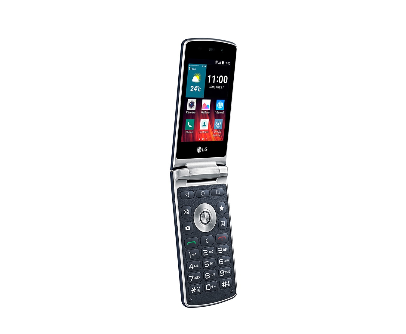 LG Klapp-Handy mit Android™ 5.1 Lollipop Betriebssystem, fünf Funktionstasten und Notruffuntion, WineSmart