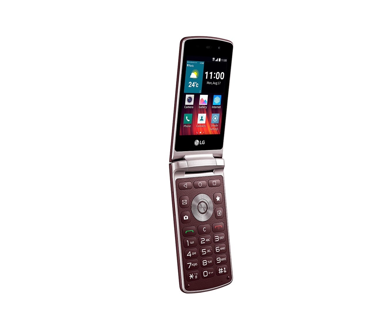 LG Klapp-Handy mit Android™ 5.1 Lollipop Betriebssystem, fünf Funktionstasten und Notruffuntion, WineSmart