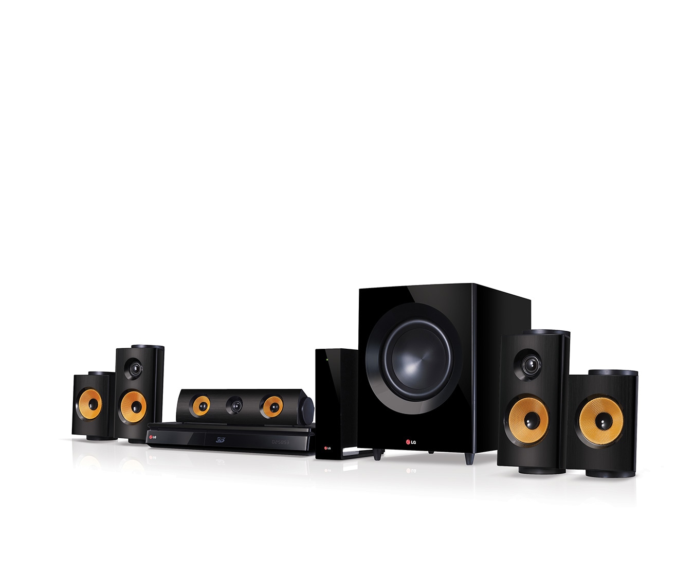 LG 5.1 Heimkinosystem mit 3D-Blu-ray-Player, Smart TV-Funktion, WLAN und 1.200 Watt, BH7240BW