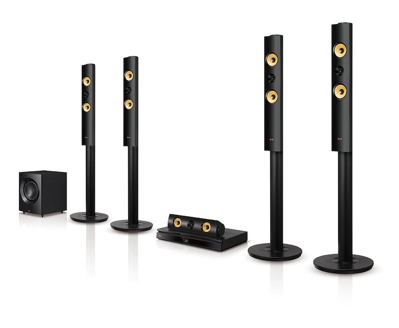 LG 5.1 Heimkinosystem mit 3D-Blu-ray-Player, Smart TV-Funktion, WLAN und 1.200 Watt, BH7540TW