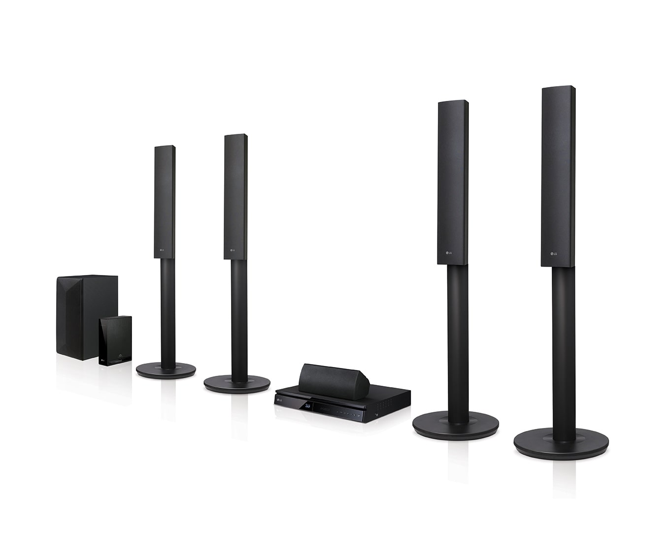 Vorderseite von 3D Blu-ray 5.1 Heimkinosystem mit drahtlosen Rücklautsprechern (1000W) LHA755W