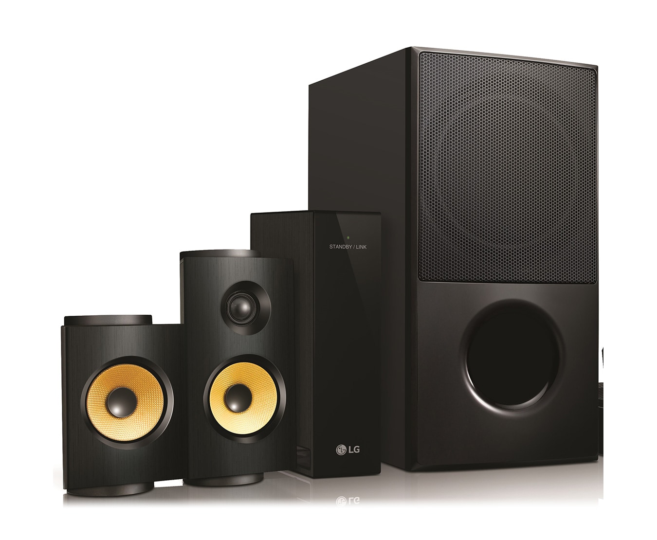 LG 3D Blu-ray 5.1 Heimkinosystem mit drahtlosen Rücklautsprechern (1200W), LHA825W