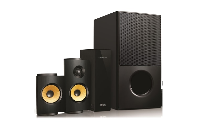 LG 3D Blu-ray 5.1 Heimkinosystem mit drahtlosen Rücklautsprechern (1200W), LHA825W