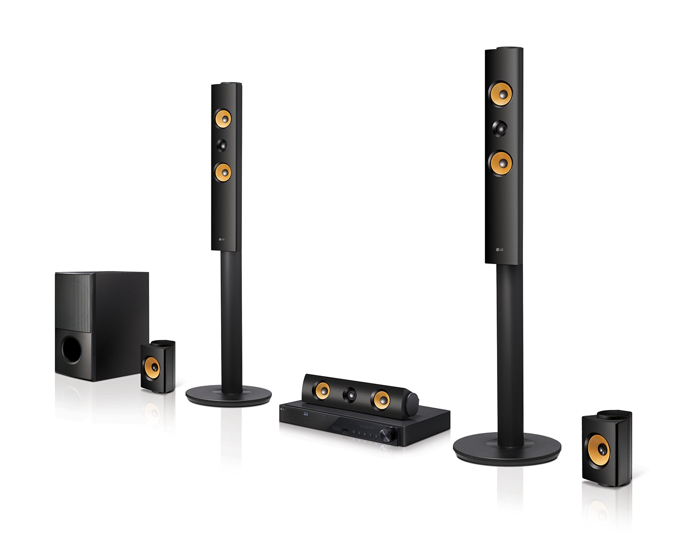 Vorderseite von 5.1 Heimkinosystem mit 3D-Blu-ray-Player, Smart TV-Funktion, WLAN und 1.200 Watt LHA845