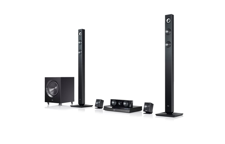 Vorderseite von 3D-Blu-ray 5.1 Heimkinosystem mit integriertem WLAN, LG Smart TV und edler Pianolackoptik BH7420P